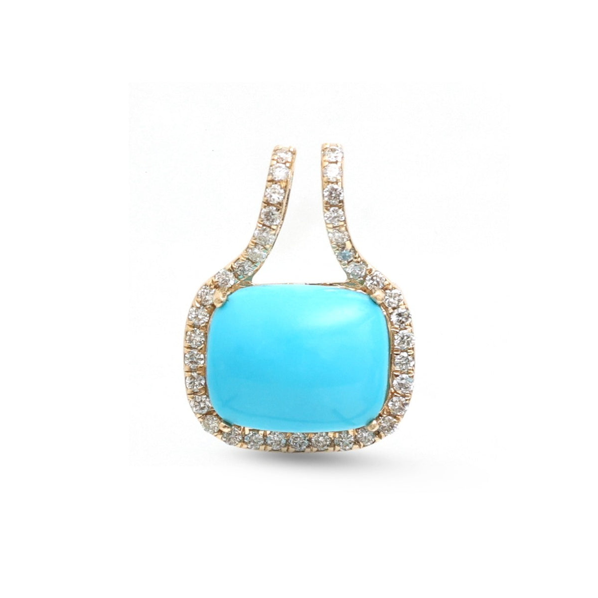 JPPD-1725/14243 Turquoise Diamond Pendant | 14K