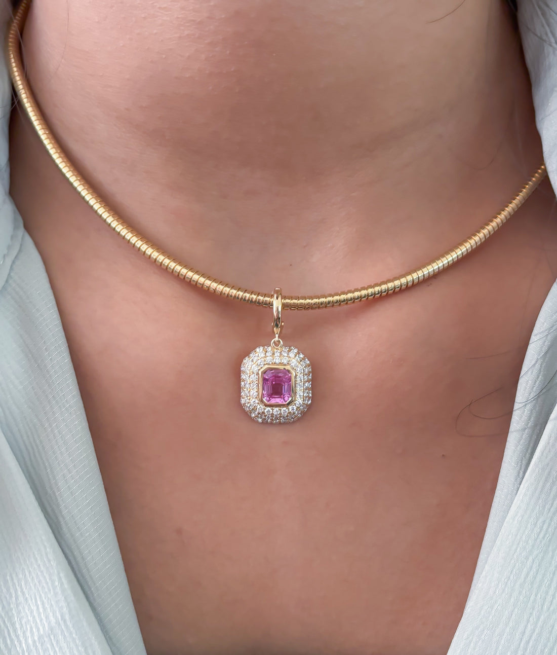 JPPD-1726/14244 Pink Sapphire Diamond Pendant | 18K