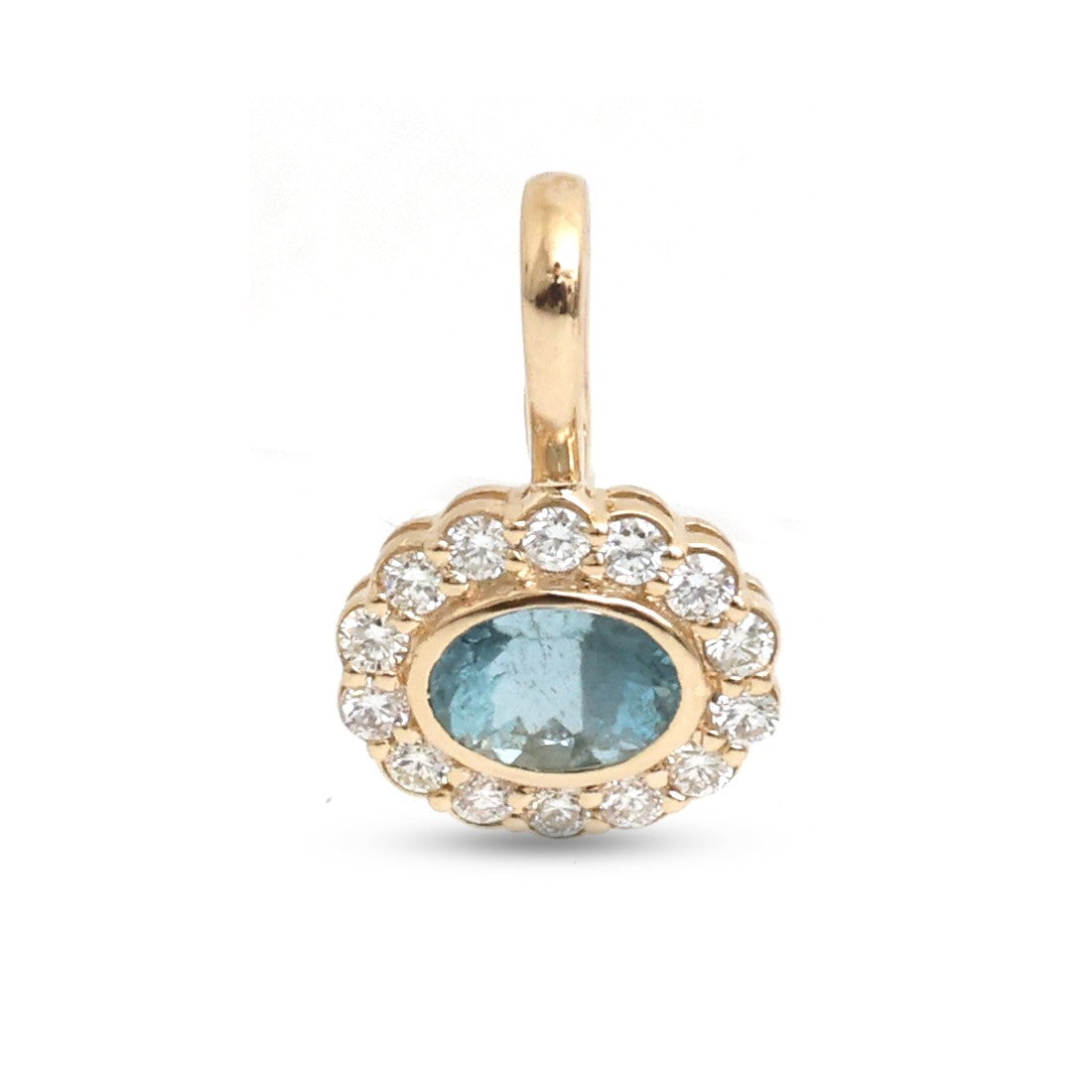 JPPD-1729/14247 Aquamarine Diamond Pendant | 14K