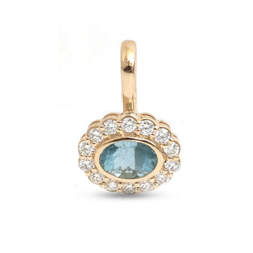 JPPD-1729/14247 Aquamarine Diamond Pendant | 14K