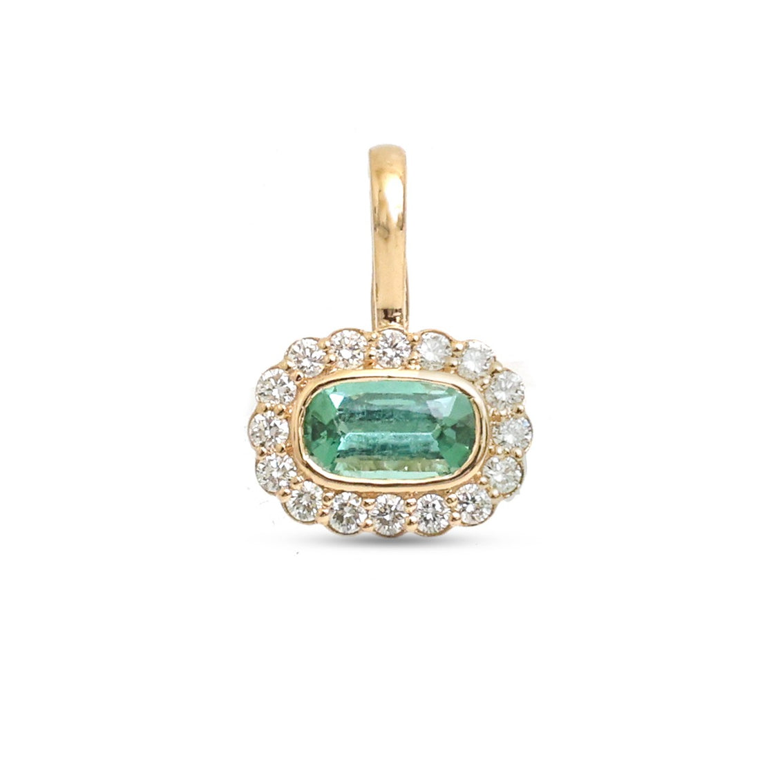 JPPD-1730/14248 Tourmaline Mix Diamond Pendant | 14K