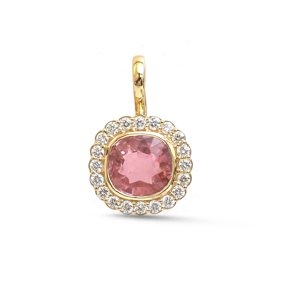 JPPD-1732/14250 Tourmaline Mix Diamond Pendant | 14K