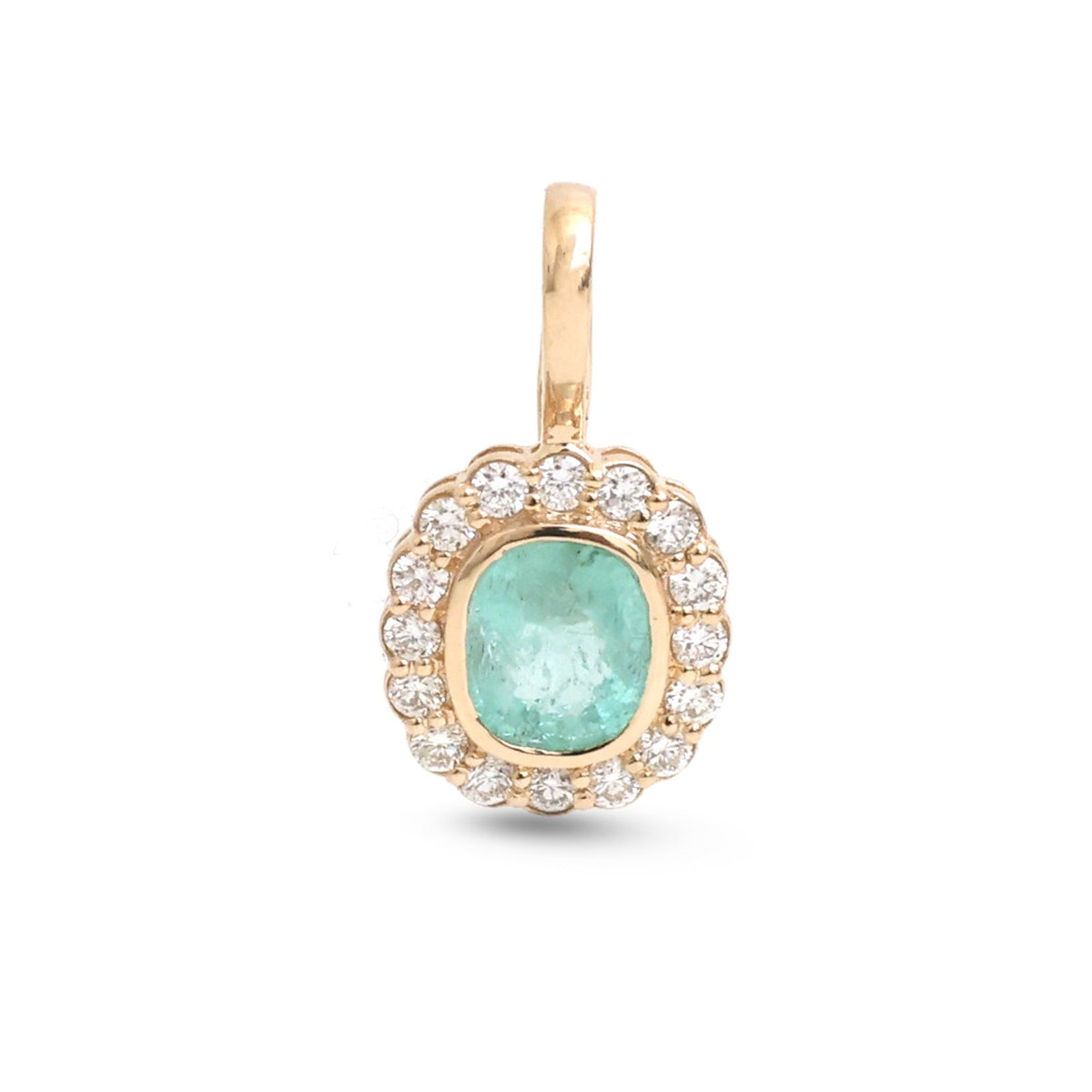 JPPD-1735/14253 Emerald Diamond Pendant | 14K