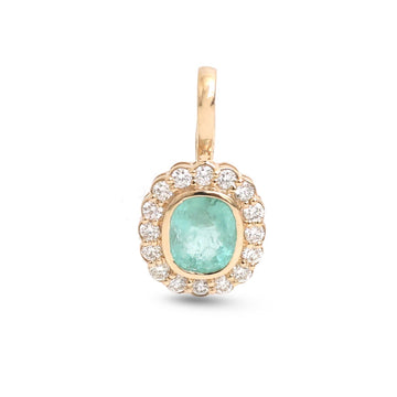 JPPD-1735/14253 Emerald Diamond Pendant | 14K