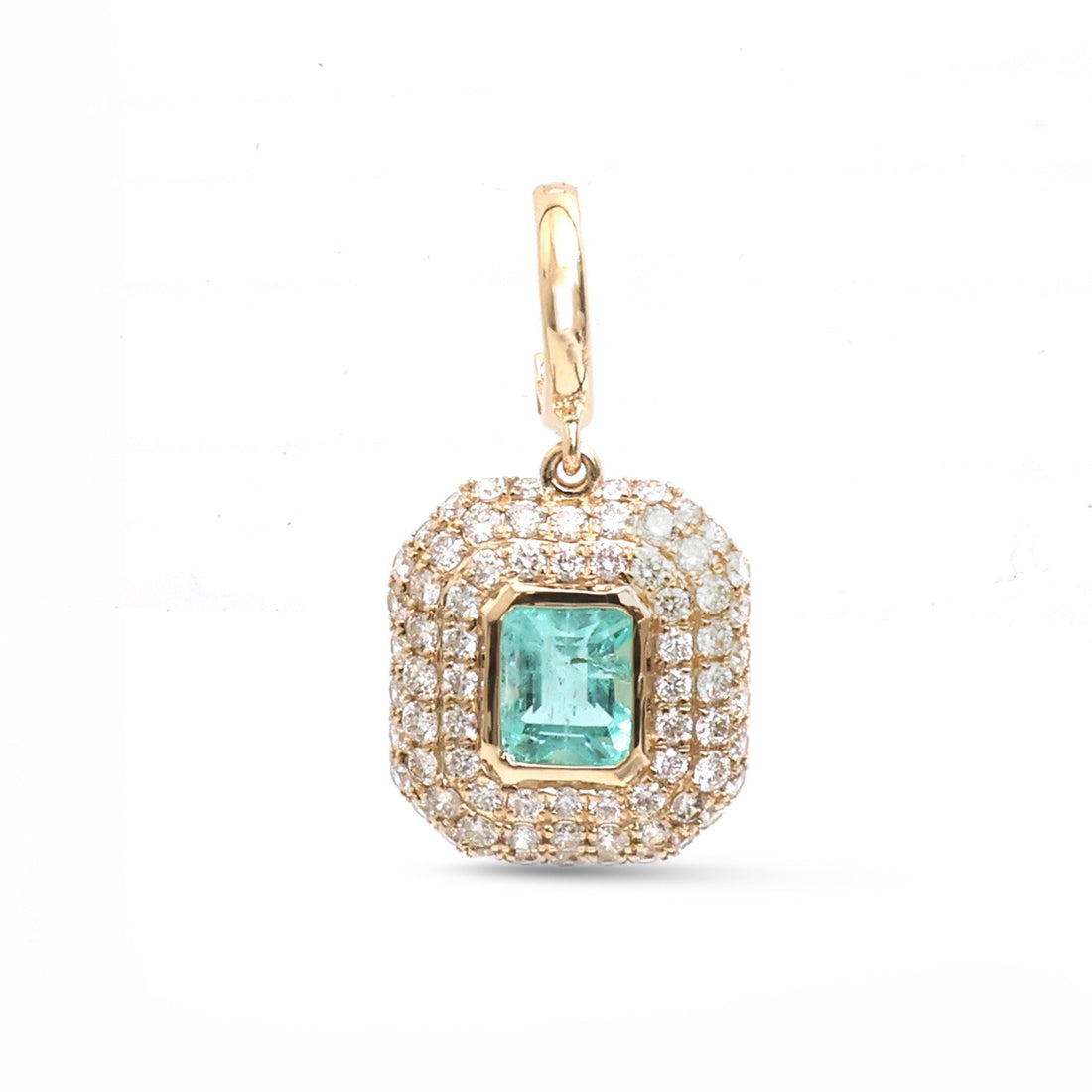 JPPD-1741/14259 Emerald Diamond Pendant | 14K