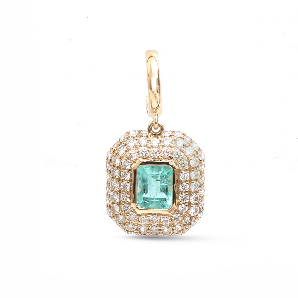 JPPD-1741/14259 Emerald Diamond Pendant | 14K