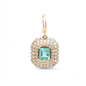 JPPD-1741/14259 Emerald Diamond Pendant | 14K
