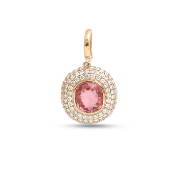 JPPD-1742/14260 Tourmaline Mix Diamond Pendant | 14K