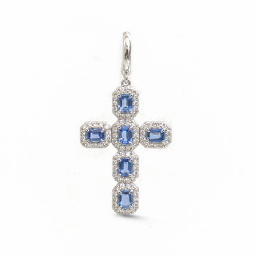 JPPD-1743/14261 Blue Sapphire Diamond Pendant | 14K