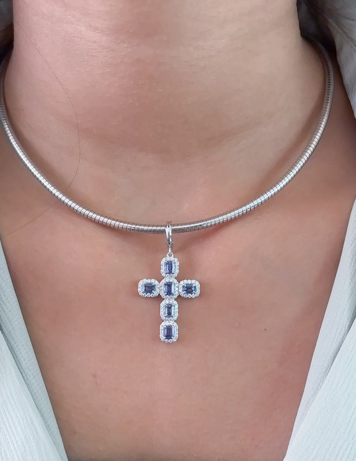 JPPD-1744/14262 Blue Sapphire Diamond Pendant | 14K