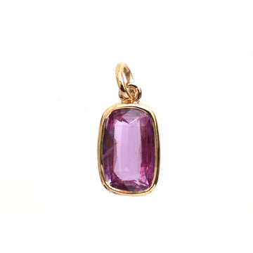 JPPD-174/2734 Pink Sapphire Octagon Bezal Set Charm Pendant | 18K