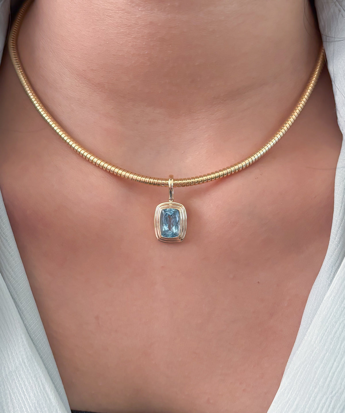 JPPD-1753/14271 Aquamarine Pendant | 14K
