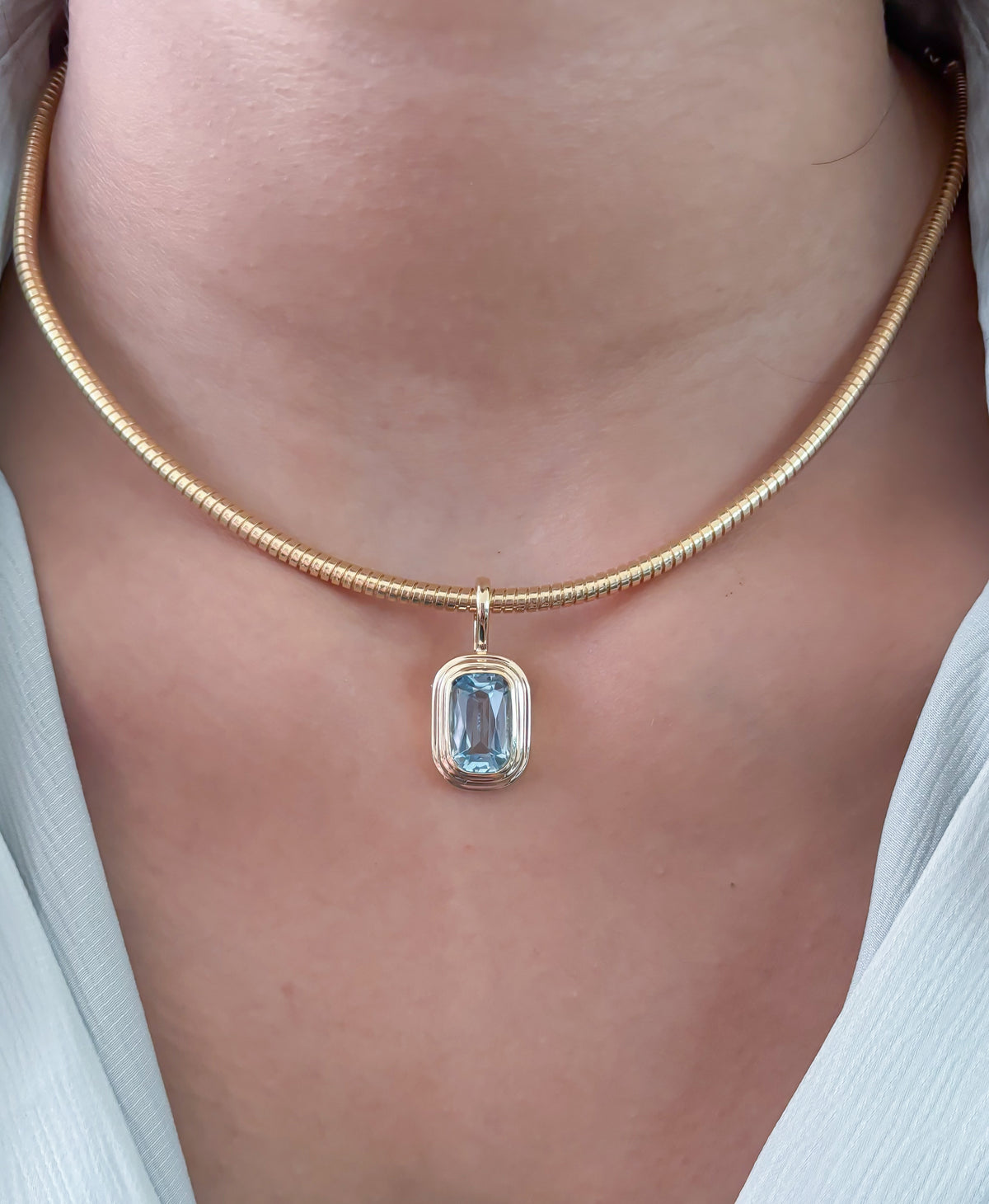 JPPD-1754/14272 Aquamarine Pendant | 14K