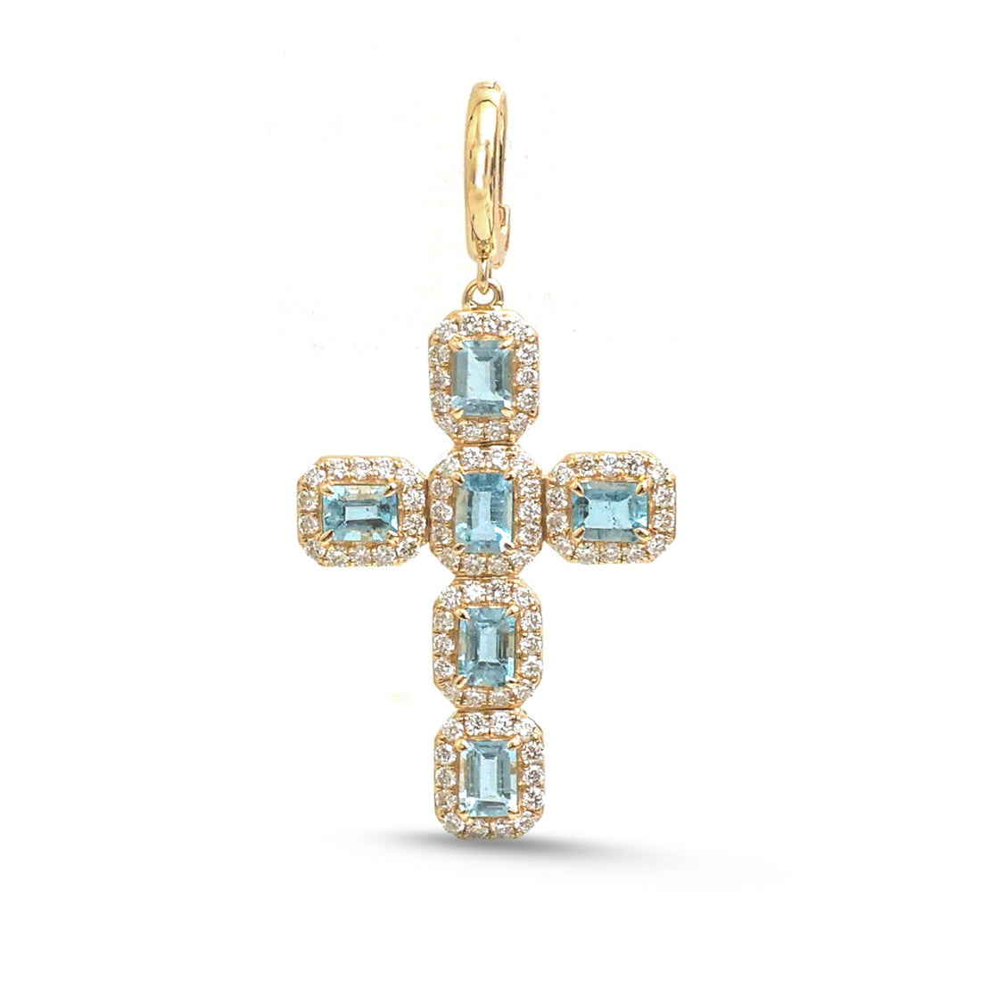 JPPD-1757/14275 Aquamarine Diamond Pendant | 14K