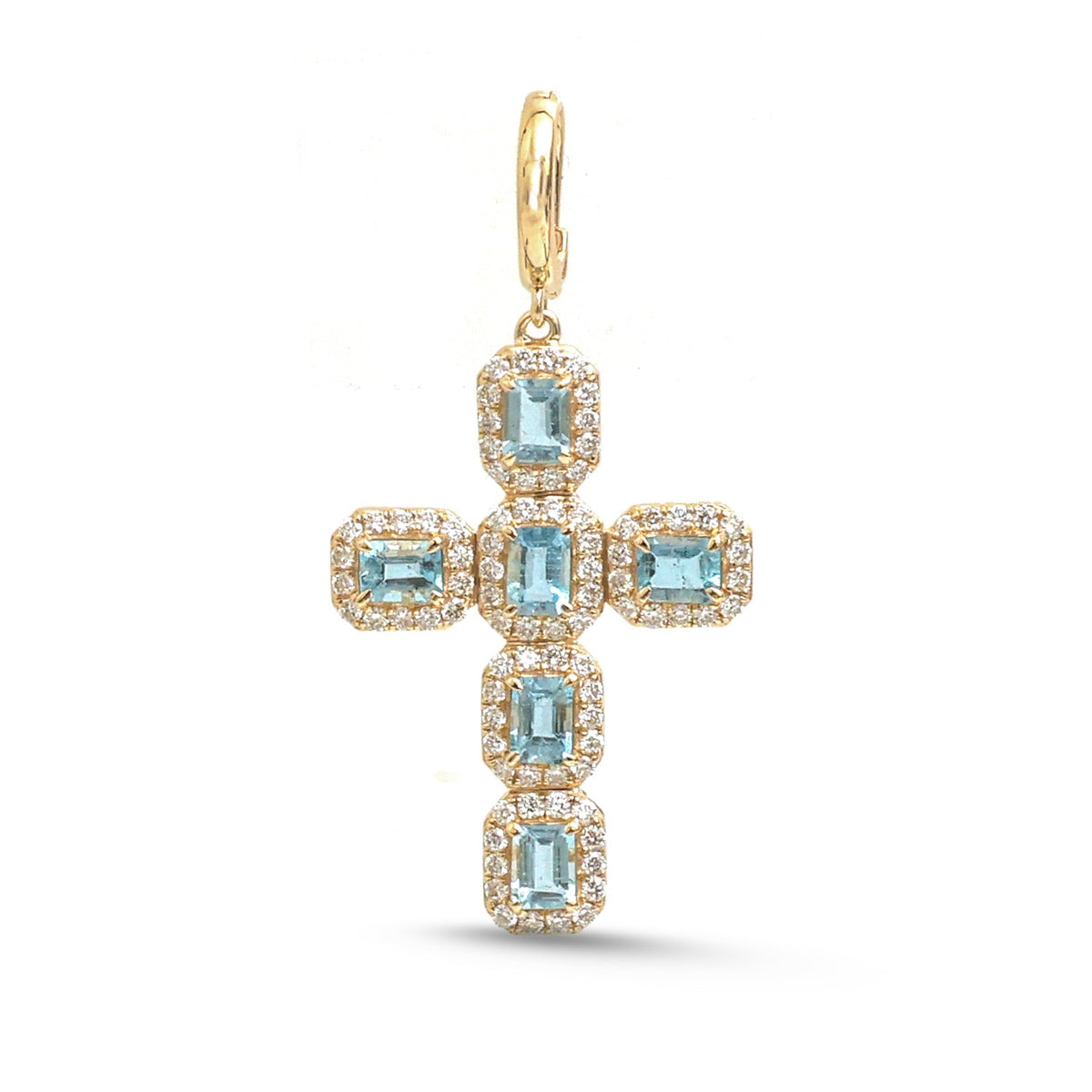 JPPD-1757/14275 Aquamarine Diamond Pendant | 14K