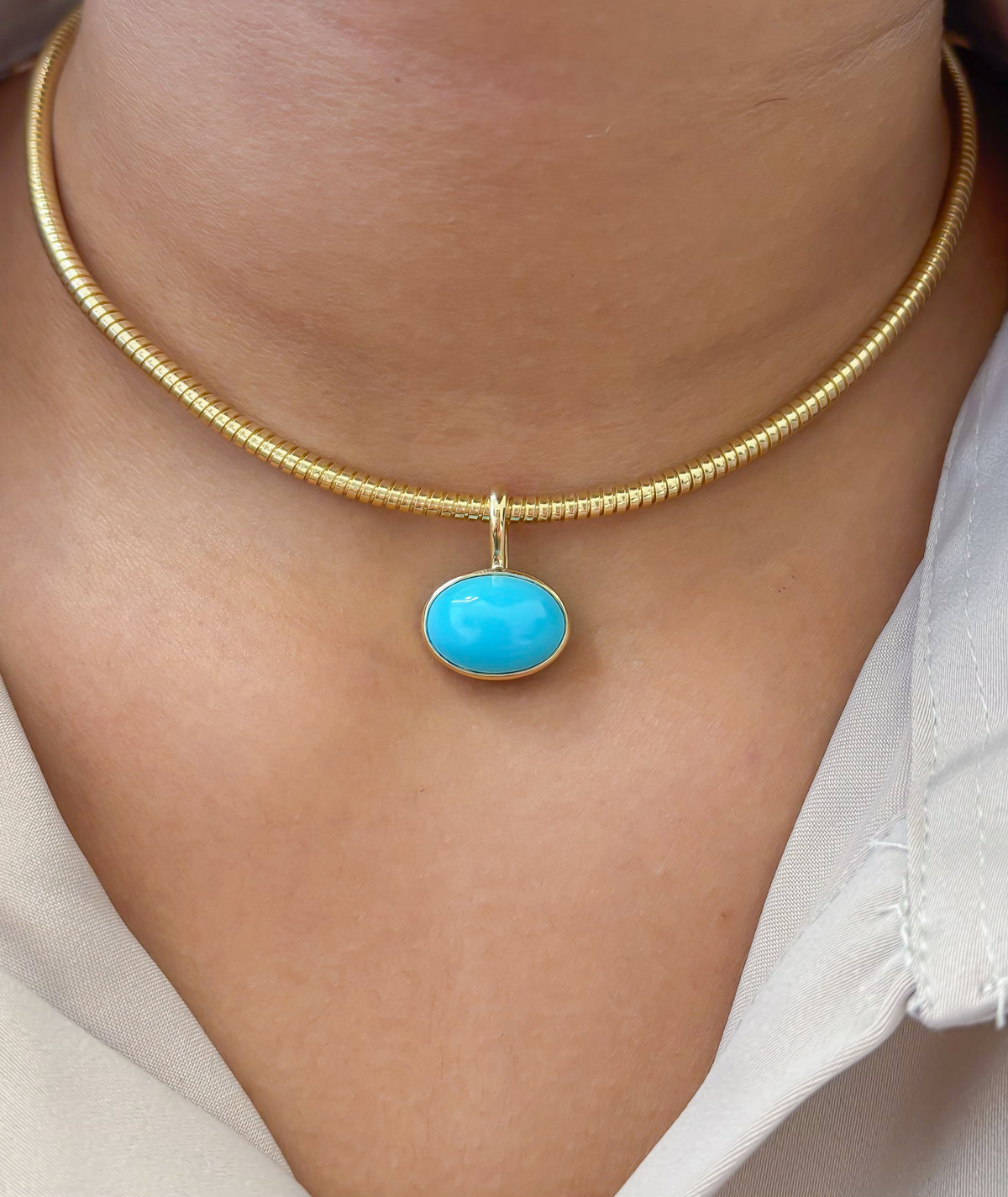JPPD-1759/14298 Turquoise Pendant | 14K