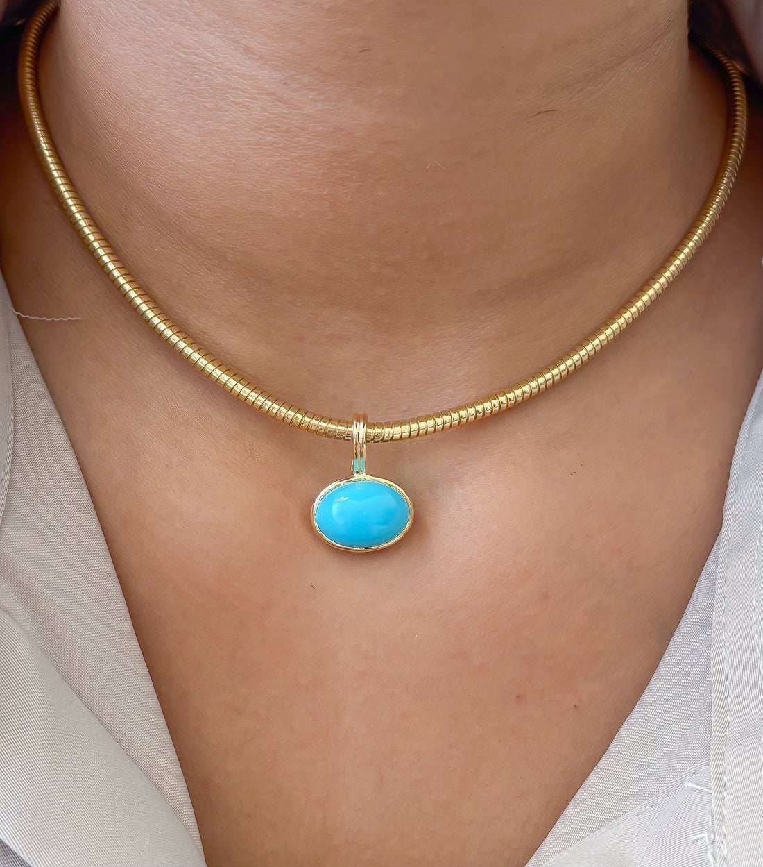 JPPD-1760/14299 Turquoise Pendant | 14K