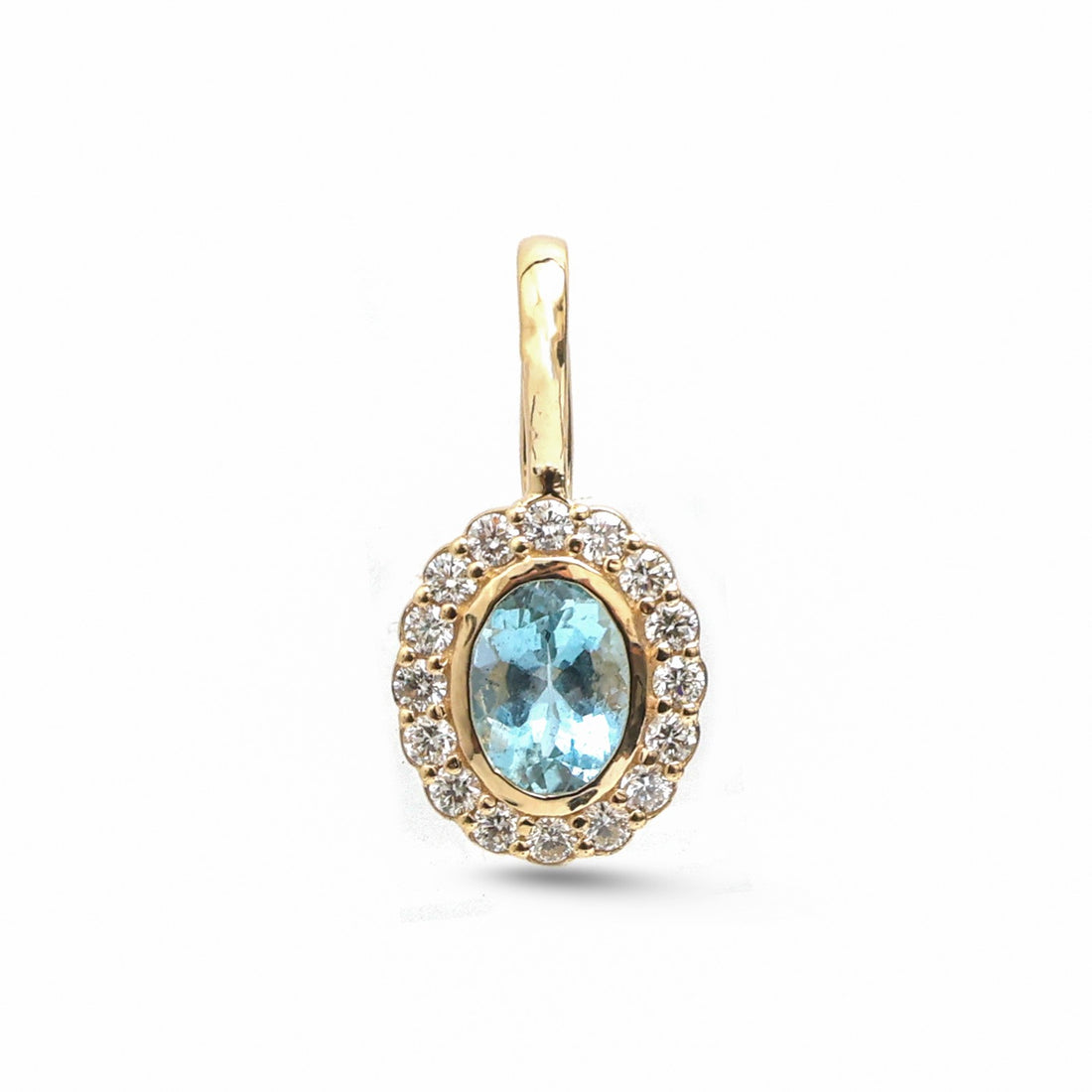 JPPD-1763/14302 Aquamarine Diamond Pendant | 14K