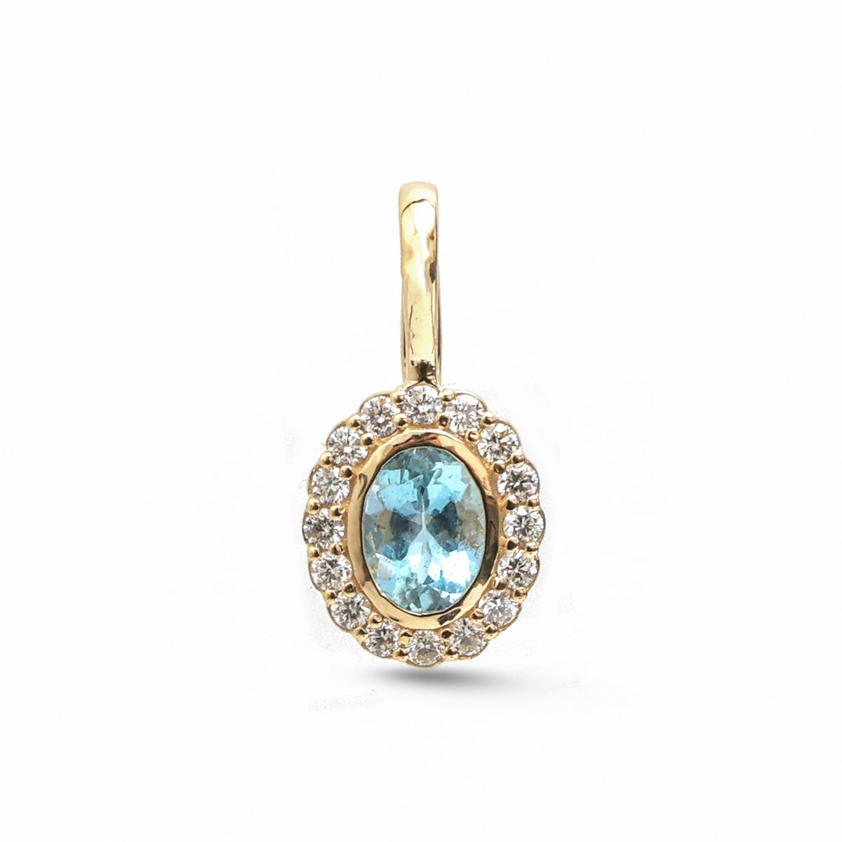 JPPD-1763/14302 Aquamarine Diamond Pendant | 14K