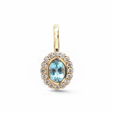 JPPD-1763/14302 Aquamarine Diamond Pendant | 14K