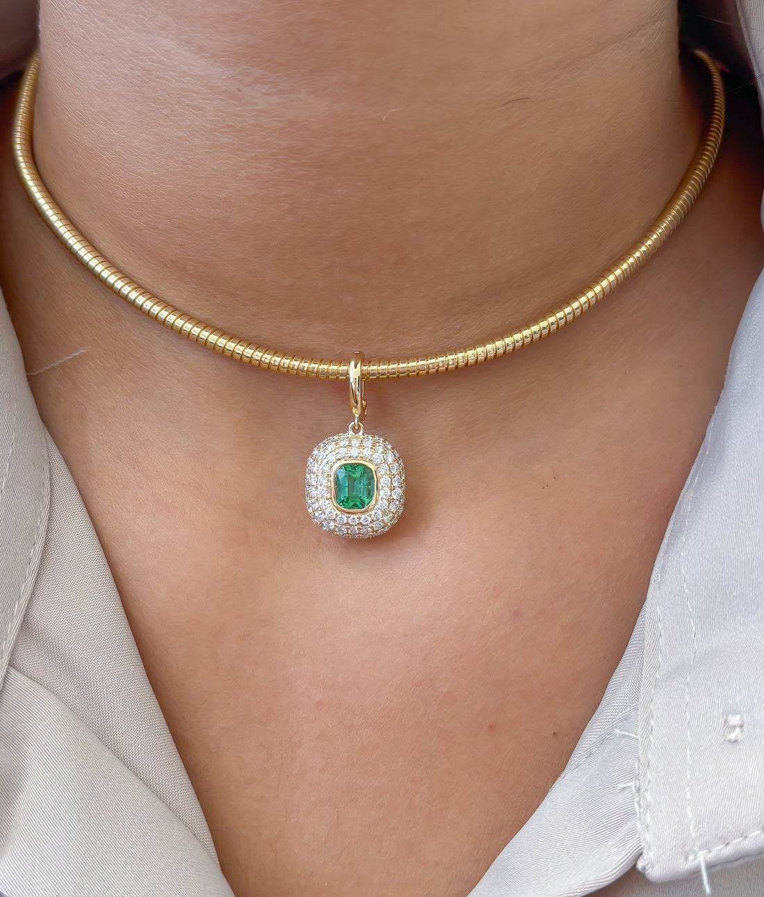 JPPD-1764/14303 Tourmaline Mix Diamond Pendant | 14K