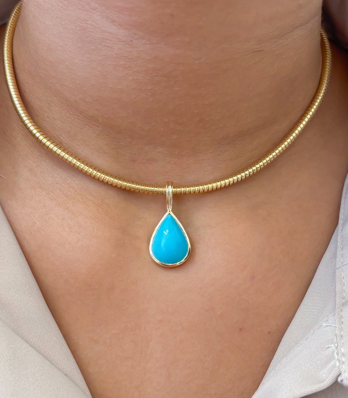 JPPD-1774/14313 Turquoise Pendant | 14K