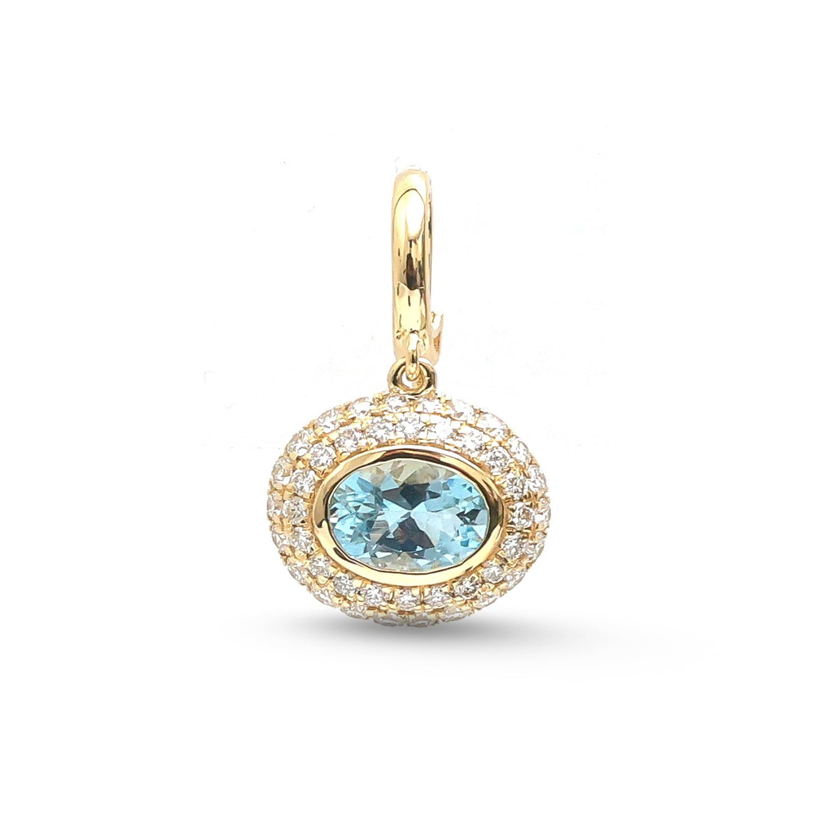 JPPD-1784/14323 Aquamarine Diamond Pendant | 14K