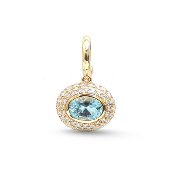 JPPD-1784/14323 Aquamarine Diamond Pendant | 14K