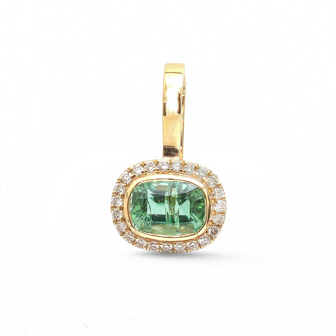 JPPD-1790/14331 Diamond Tourmaline Mix Pendant | 14K