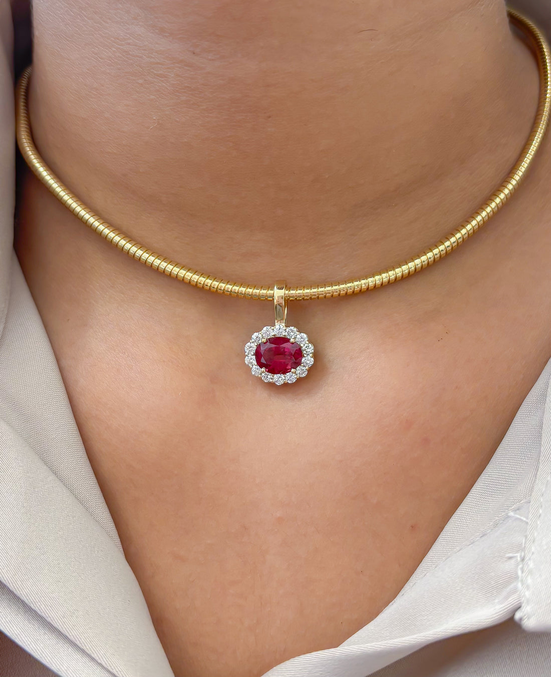 JPPD-1791/14332 Diamond Rubillite Pendant | 14K