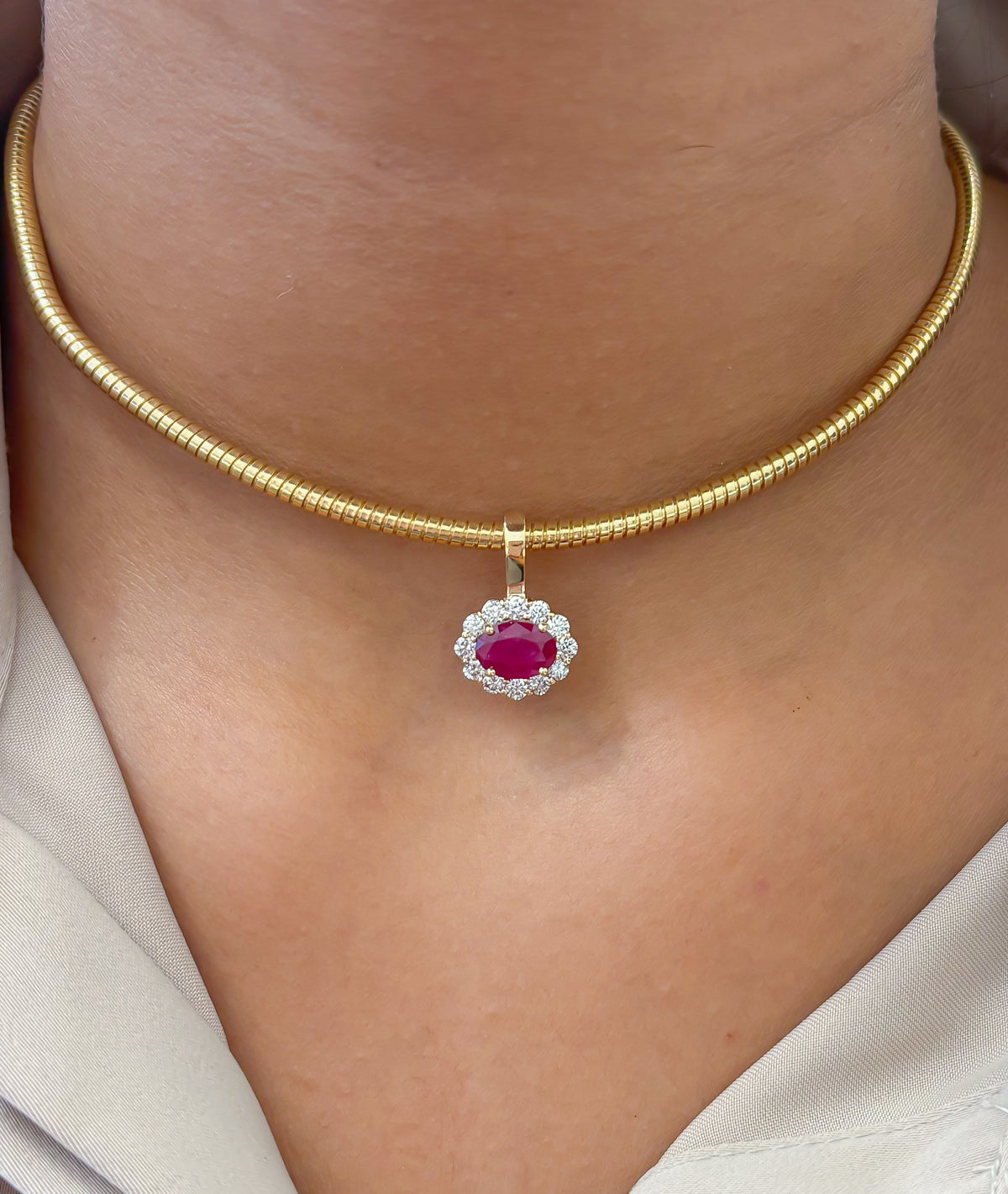 JPPD-1793/14334 Diamond Ruby Pendant | 14K