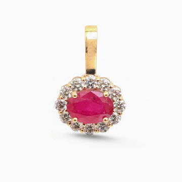 JPPD-1793/14334 Diamond Ruby Pendant | 14K