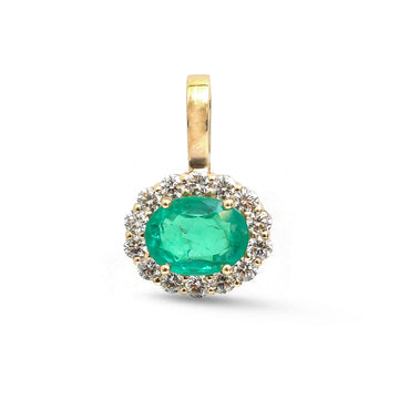 JPPD-1794/14335 Diamond Emerald Pendant | 14K