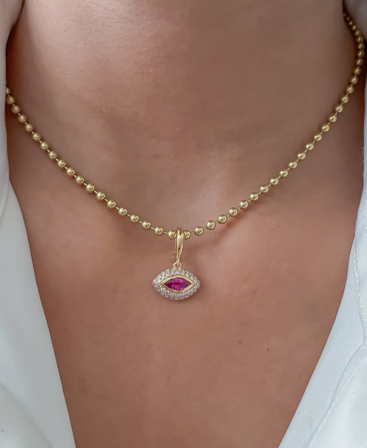 JPPD-1803/14344 Ruby Diamond Pendant | 18K