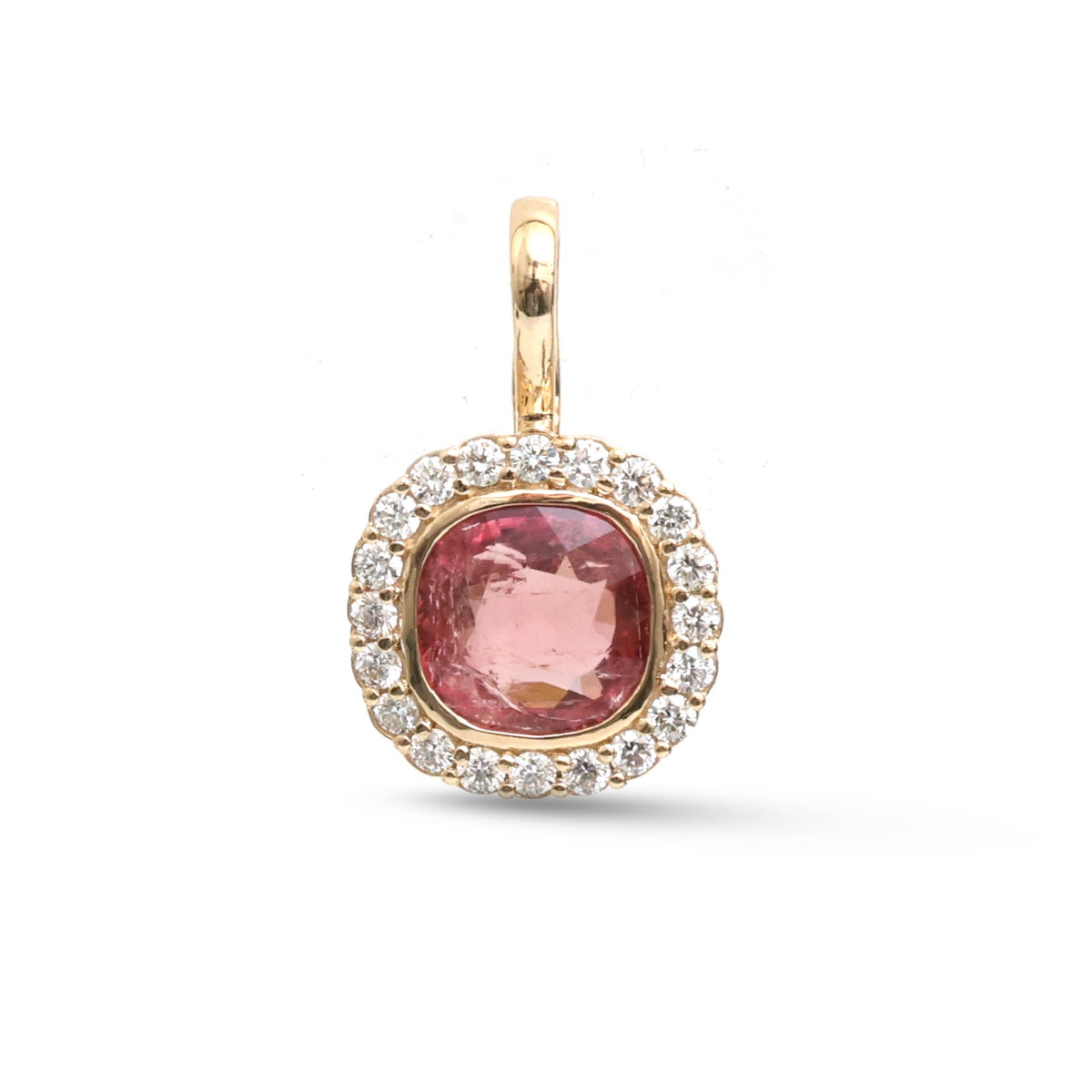 JPPD-1806/14347 Tourmaline Mix Diamond Pendant | 14K