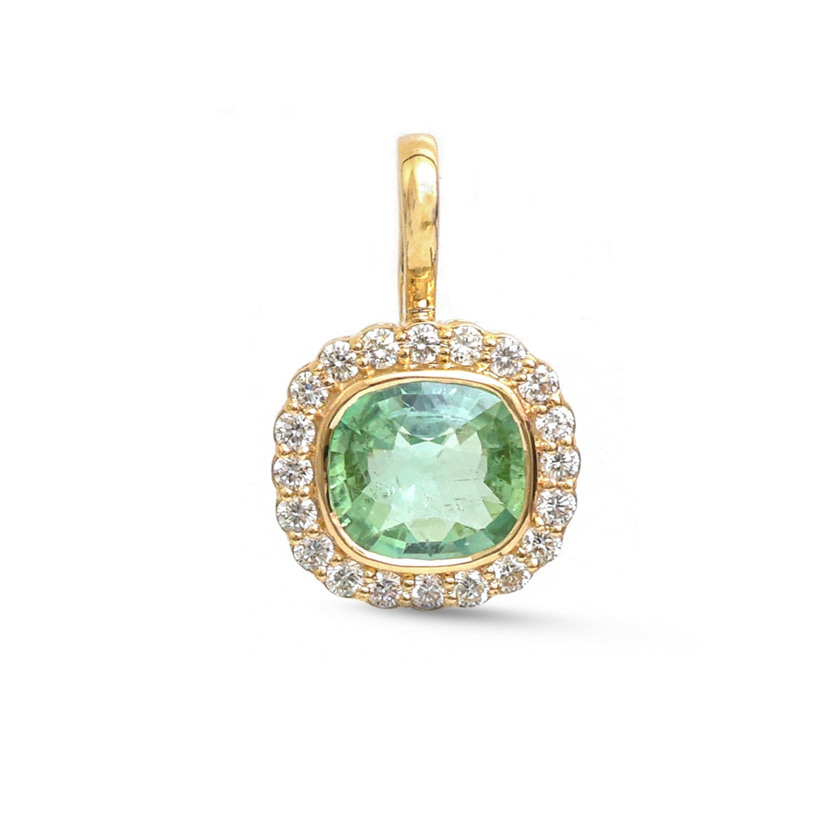 JPPD-1807/14348 Tourmaline Mix Diamond Pendant | 14K