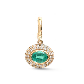 JPPD-1814/14355 Emerald Diamond Pendant | 18K