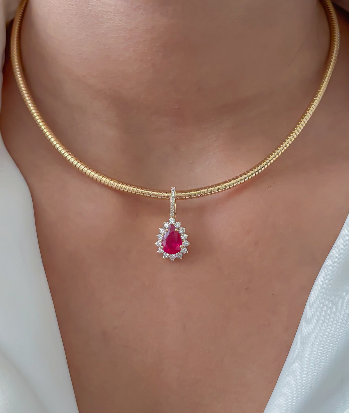 JPPD-1815/14356 Ruby Diamond Pendant | 18K