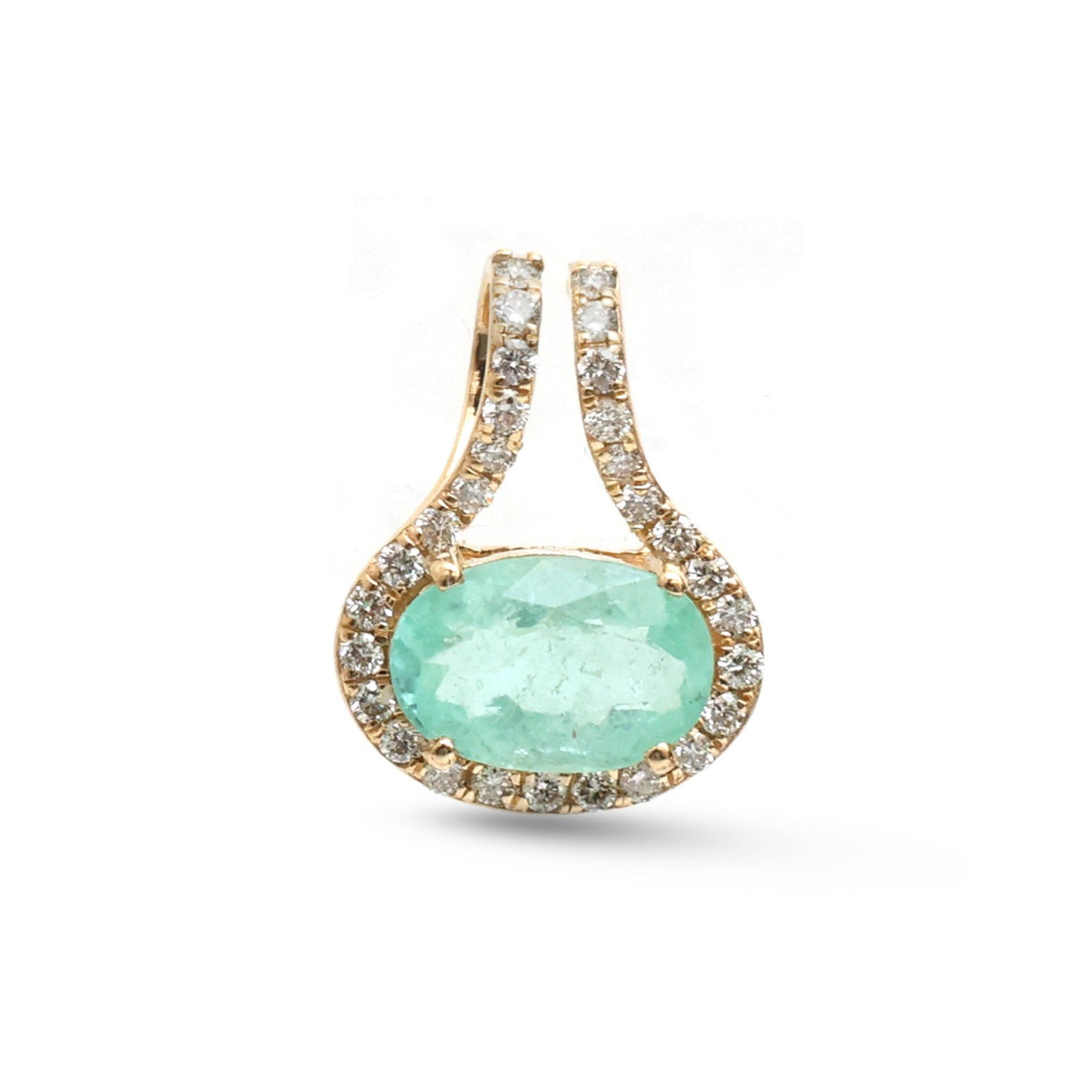 JPPD-1816/14357 Paraiba Tourmaline Diamond Pendant | 18K