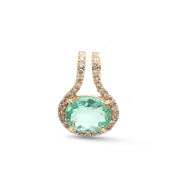 JPPD-1817/14358 Paraiba Tourmaline Diamond Pendant | 18K