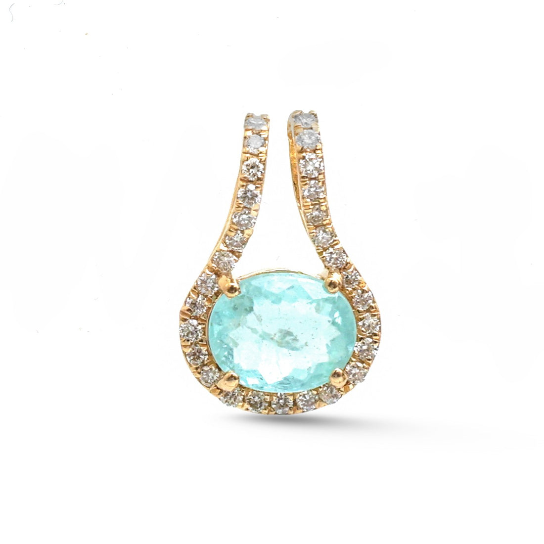 JPPD-1818/14359 Paraiba Tourmaline Diamond Pendant | 18K