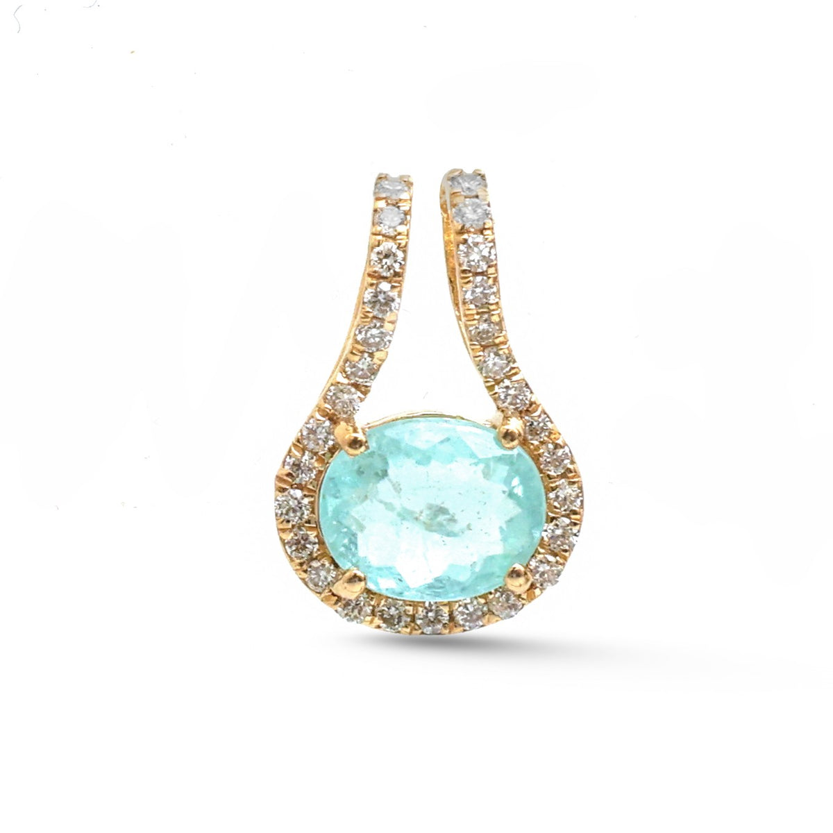 JPPD-1818/14359 Paraiba Tourmaline Diamond Pendant | 18K