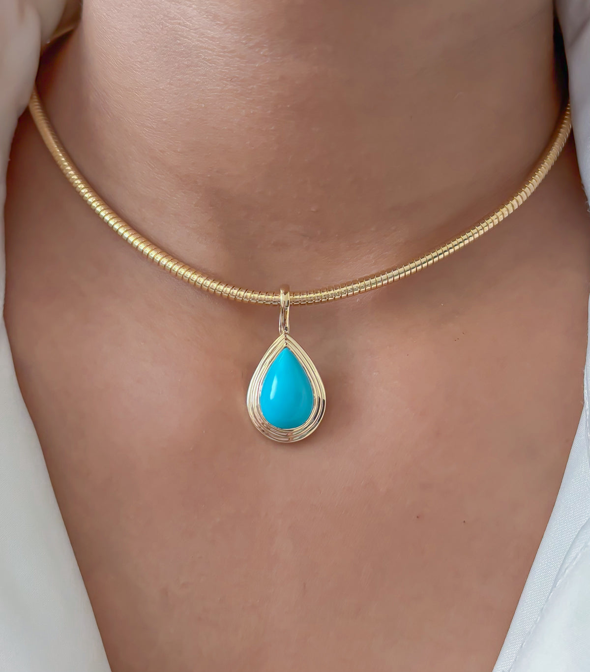 JPPD-1820/14361 Turquoise Pendant | 14K