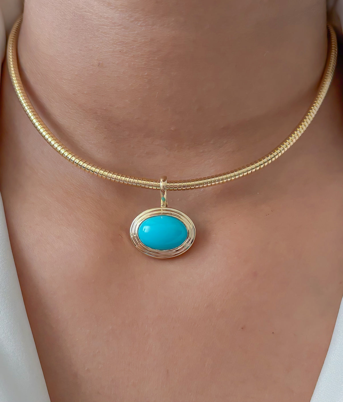 JPPD-1822/14363 Turquoise Pendant | 14K