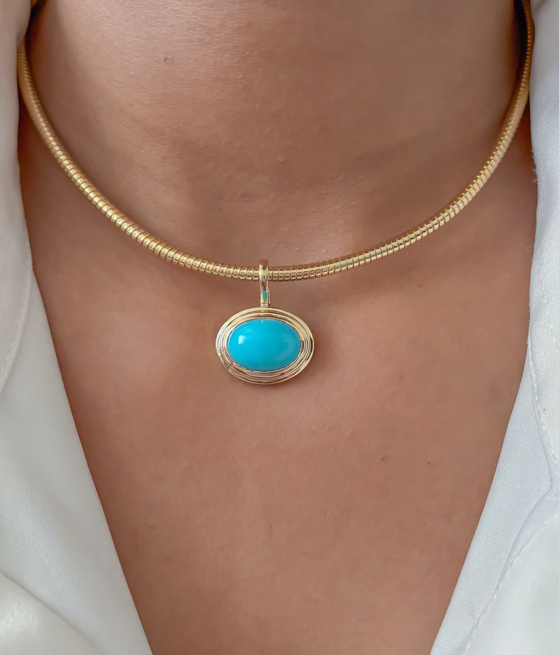 JPPD-1823/14364 Turquoise Pendant | 14K