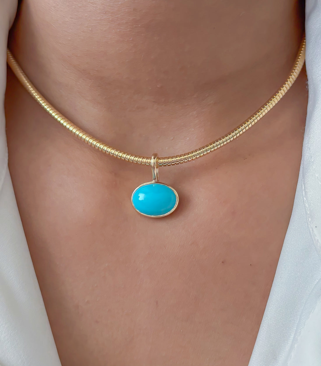 JPPD-1824/14365 Turquoise Pendant | 14K