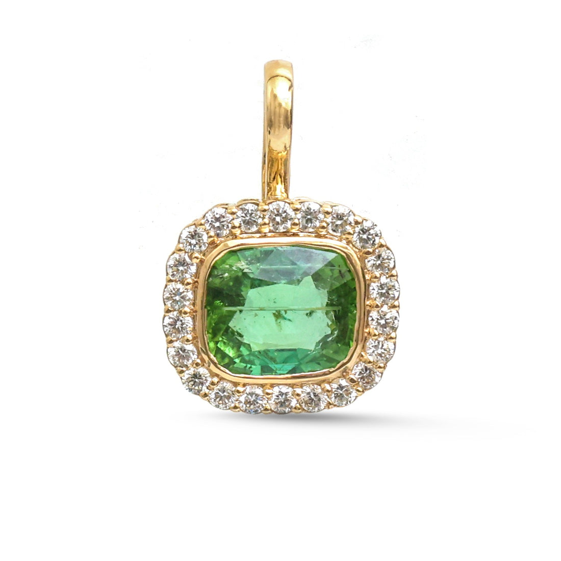 JPPD-1826/14367 Tourmaline Mix Diamond Pendant | 14K