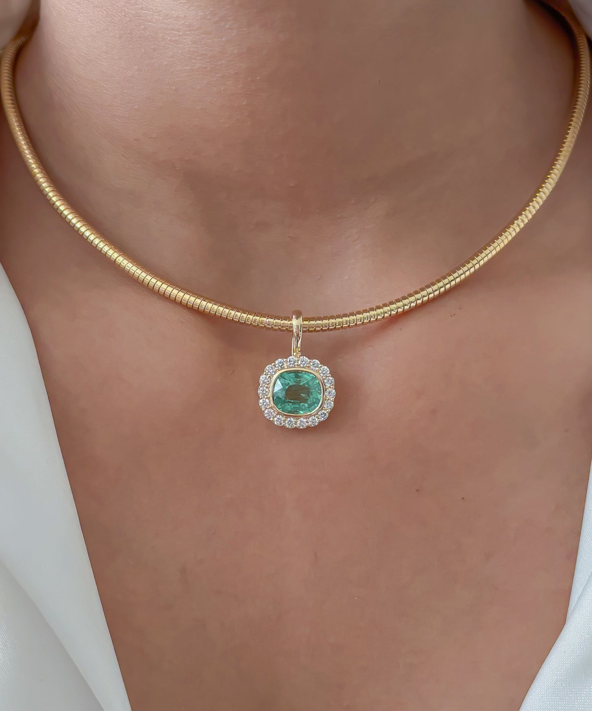 JPPD-1828/14369 Tourmaline Mix Diamond Pendant | 14K