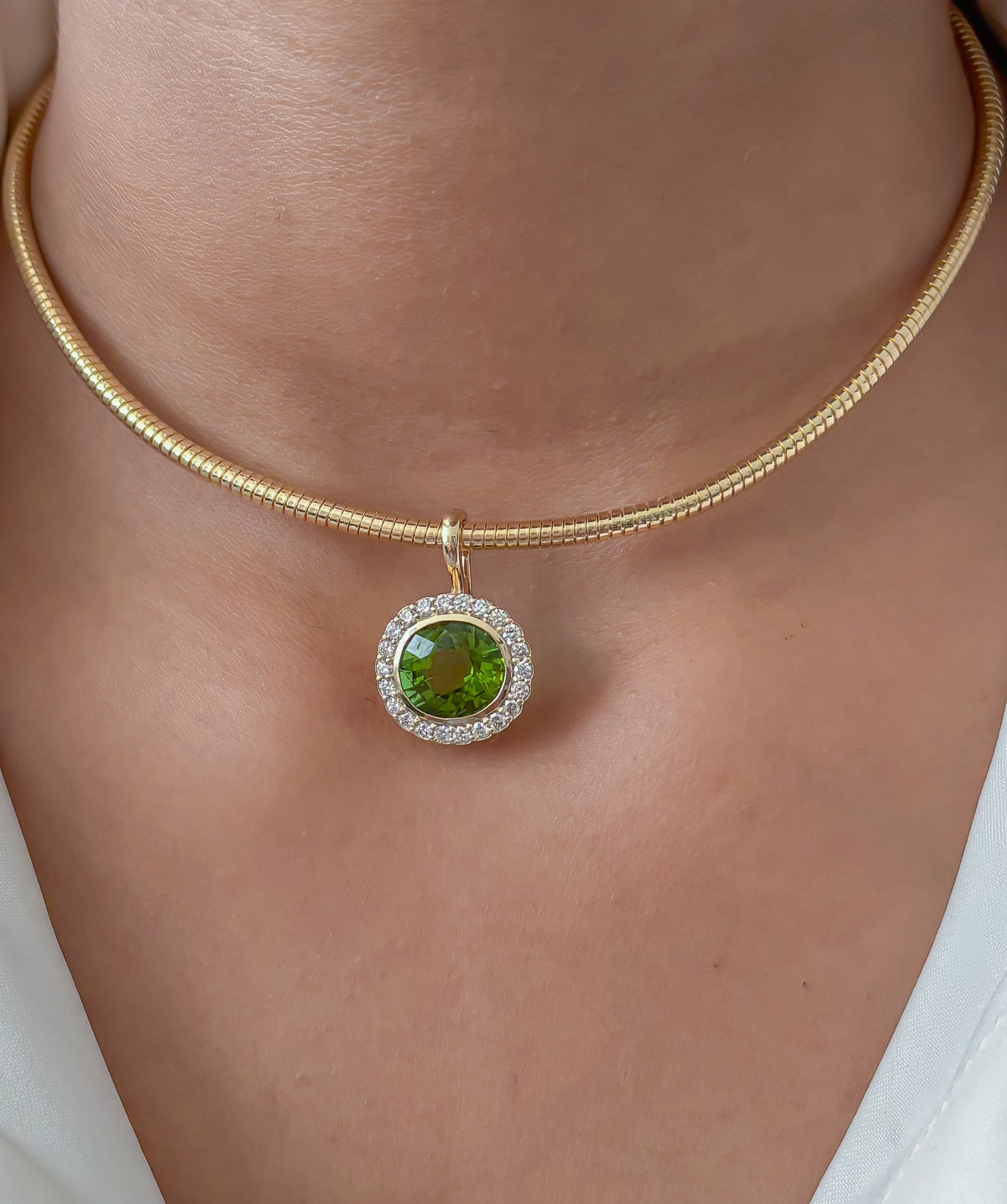 JPPD-1829/14370 Tourmaline Mix Diamond Pendant | 14K