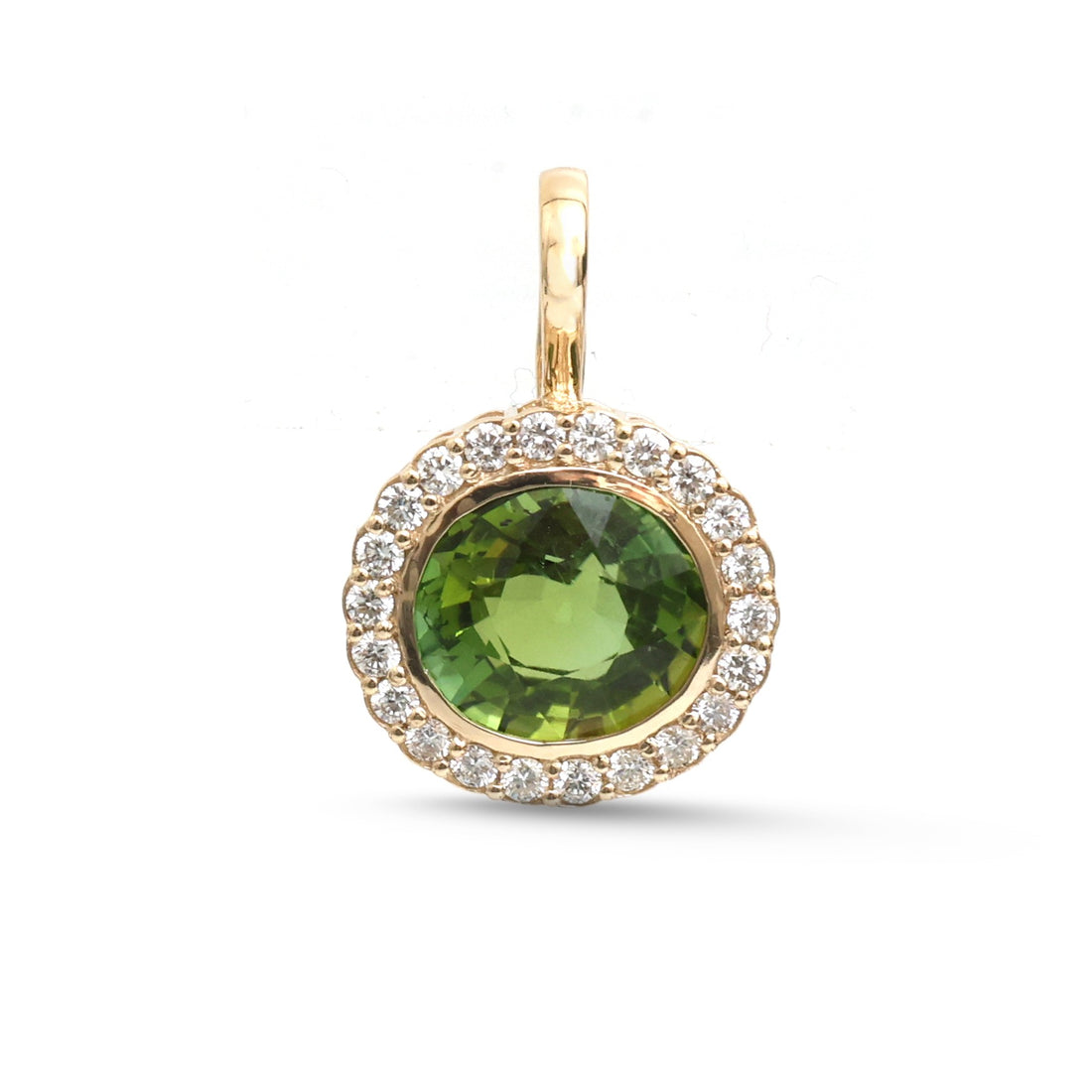 JPPD-1829/14370 Tourmaline Mix Diamond Pendant | 14K